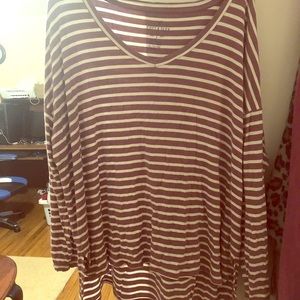American Eagle Soft&sexy Long Sleeve Mauve stripe